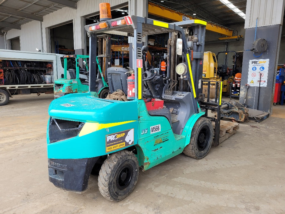 USED MITSUBISHI 3.5T PETROL FORKLIFT WITH 2700 HRS AND 4.7M LIFT