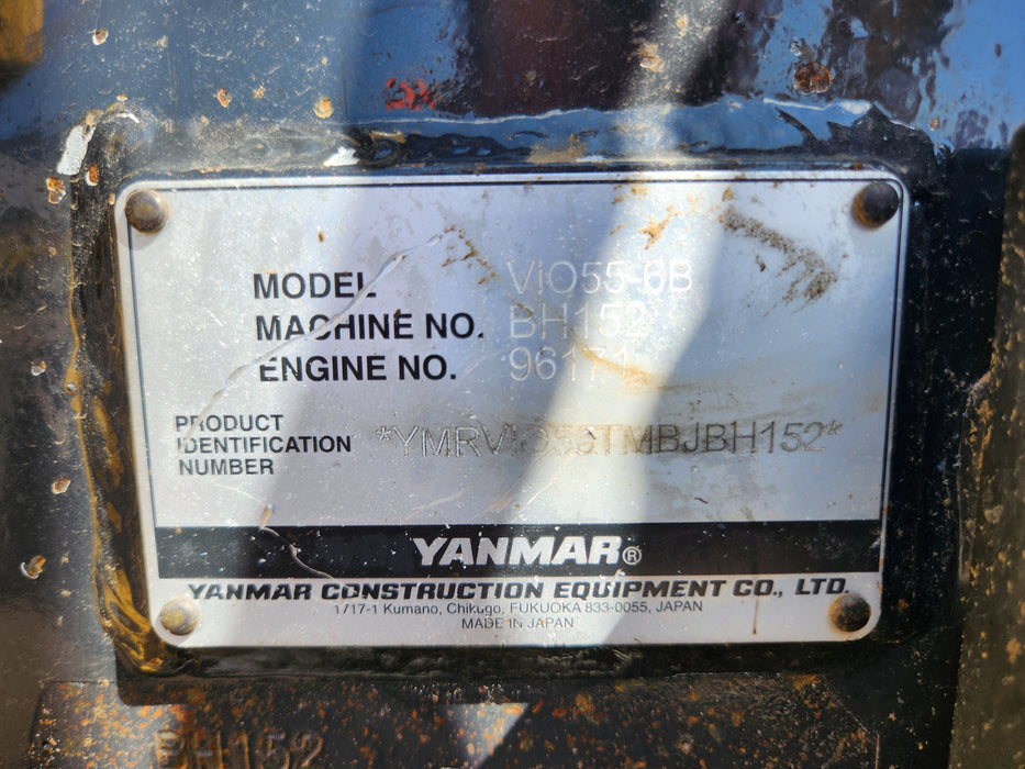 2021 YANMAR VIO55-6 5.5T EXCAVATOR (M784) WITH LOW 745 HOURS