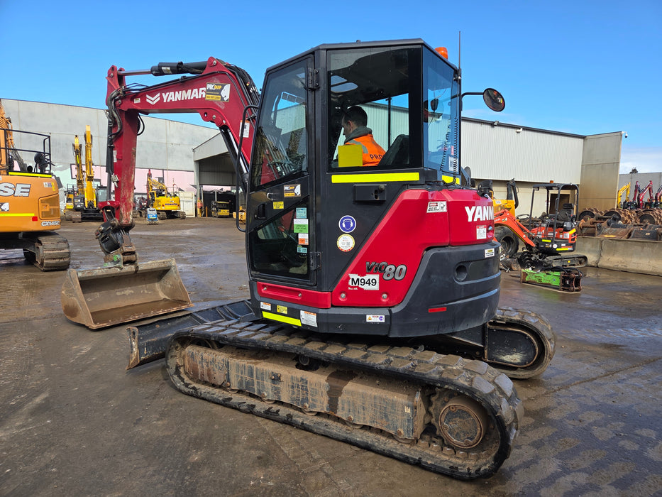 2023 YANMAR VIO80-1 8T EXCAVATOR (M949) WITH TILT HITCH, BUCKETS, 2500 HOURS