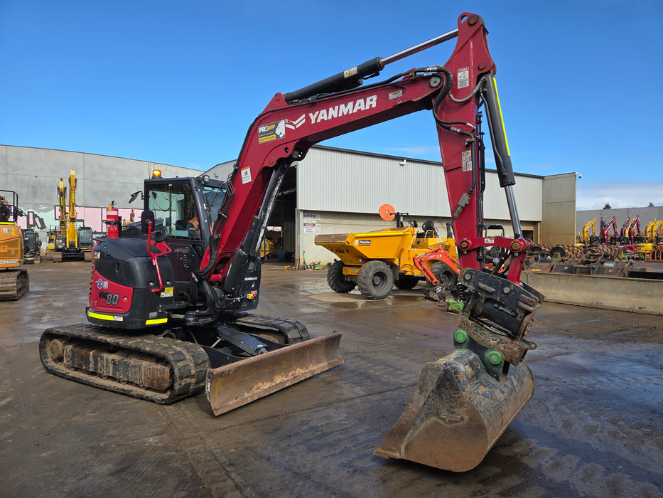 2023 YANMAR VIO80-1 8T EXCAVATOR (M949) WITH TILT HITCH, BUCKETS, 2500 HOURS