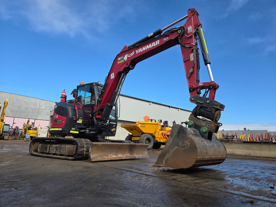 2023 YANMAR VIO80-1 8T EXCAVATOR (M949) WITH TILT HITCH, BUCKETS, 2500 HOURS