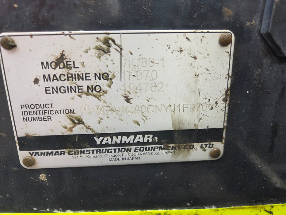 2023 YANMAR VIO80-1 8T EXCAVATOR (M949) WITH TILT HITCH, BUCKETS, 2500 HOURS