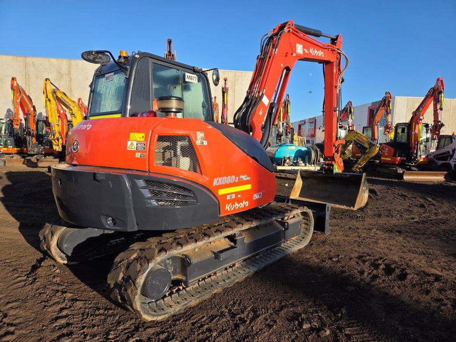 2022 KUBOTA KX080 8T EXCAVATOR (M877) WITH HITCH, BUCKETS AND 1730 HOURS
