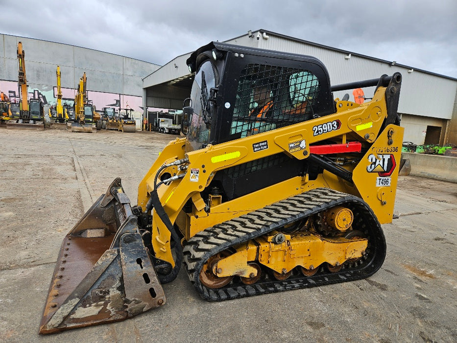 2021 CAT 259D3 TRACK LOADER (T496) WITH HI-FLOW, 4 IN 1 AND LOW 1185 HOURS