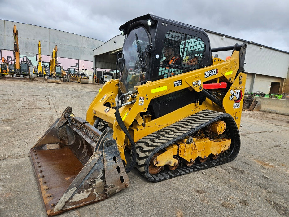 2021 CAT 259D3 TRACK LOADER (T496) WITH HI-FLOW, 4 IN 1 AND LOW 1185 HOURS