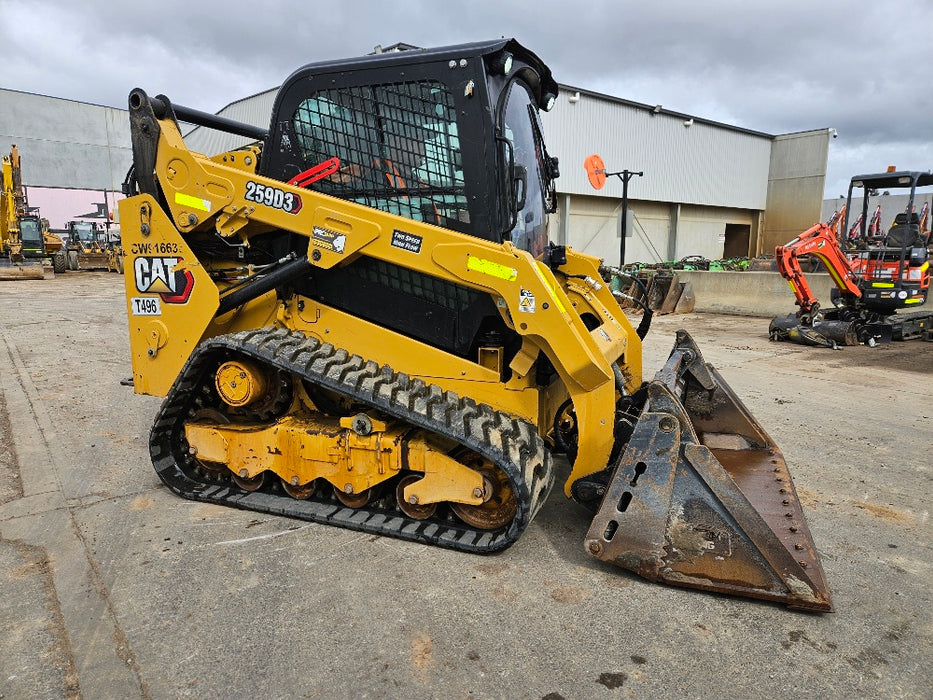 2021 CAT 259D3 TRACK LOADER (T496) WITH HI-FLOW, 4 IN 1 AND LOW 1185 HOURS