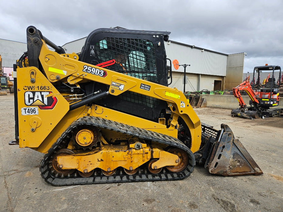 2021 CAT 259D3 TRACK LOADER (T496) WITH HI-FLOW, 4 IN 1 AND LOW 1185 HOURS