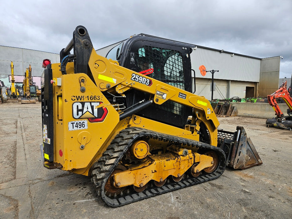 2021 CAT 259D3 TRACK LOADER (T496) WITH HI-FLOW, 4 IN 1 AND LOW 1185 HOURS