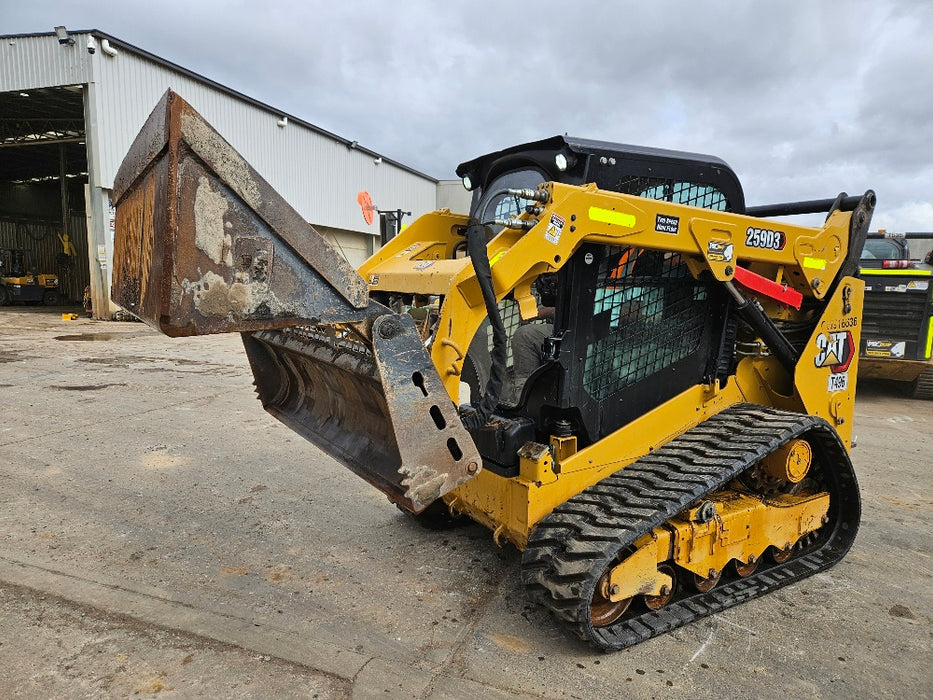 2021 CAT 259D3 TRACK LOADER (T496) WITH HI-FLOW, 4 IN 1 AND LOW 1185 HOURS
