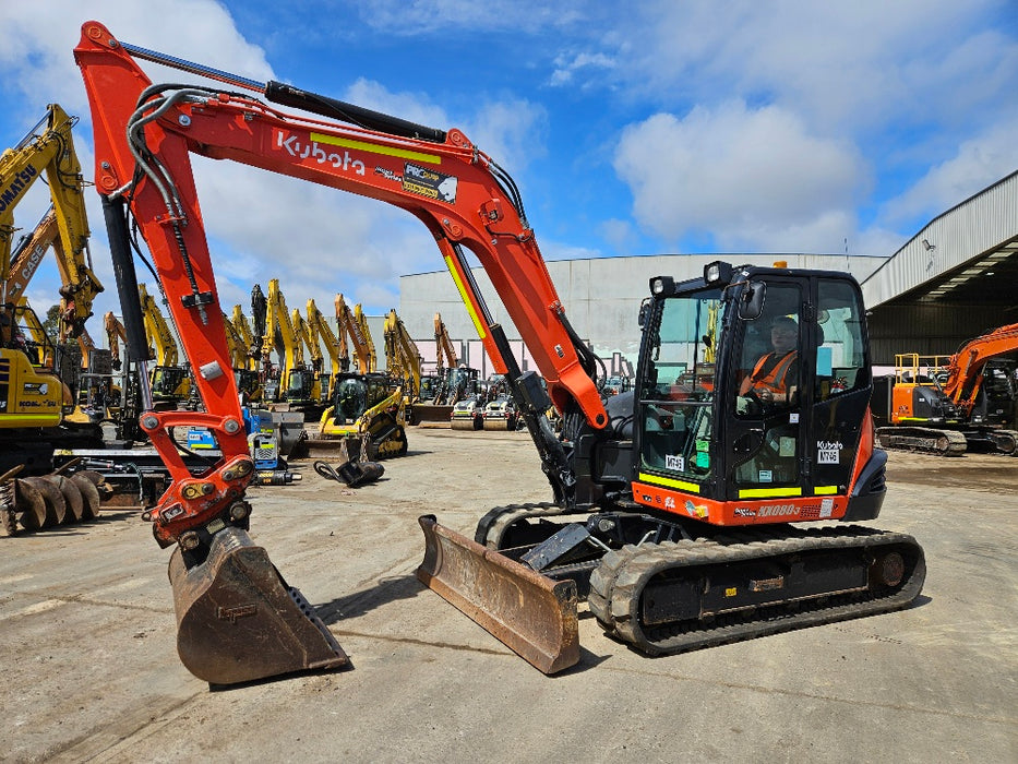 2021 KUBOTA KX080 8T EXCAVATOR (M746) WITH CIVIL SPEC, BUCKETS, 1790 HOURS