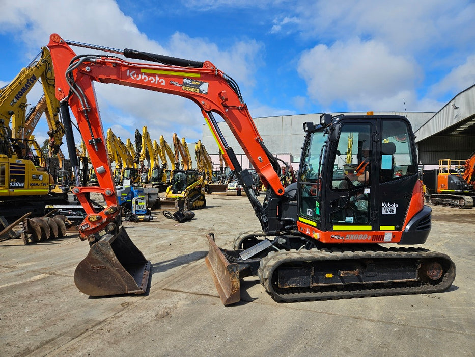 2021 KUBOTA KX080 8T EXCAVATOR (M746) WITH CIVIL SPEC, BUCKETS, 1790 HOURS
