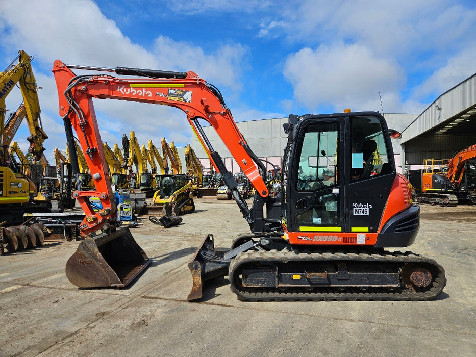 2021 KUBOTA KX080 8T EXCAVATOR (M746) WITH CIVIL SPEC, BUCKETS, 1790 HOURS