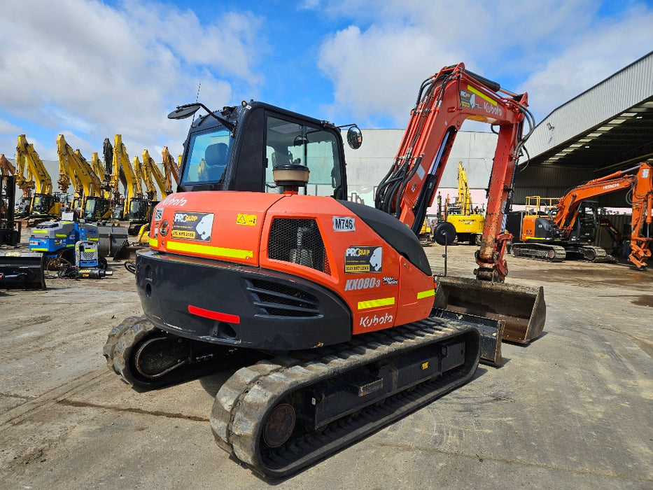 2021 KUBOTA KX080 8T EXCAVATOR (M746) WITH CIVIL SPEC, BUCKETS, 1790 HOURS