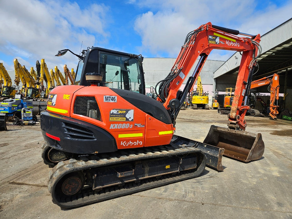 2021 KUBOTA KX080 8T EXCAVATOR (M746) WITH CIVIL SPEC, BUCKETS, 1790 HOURS