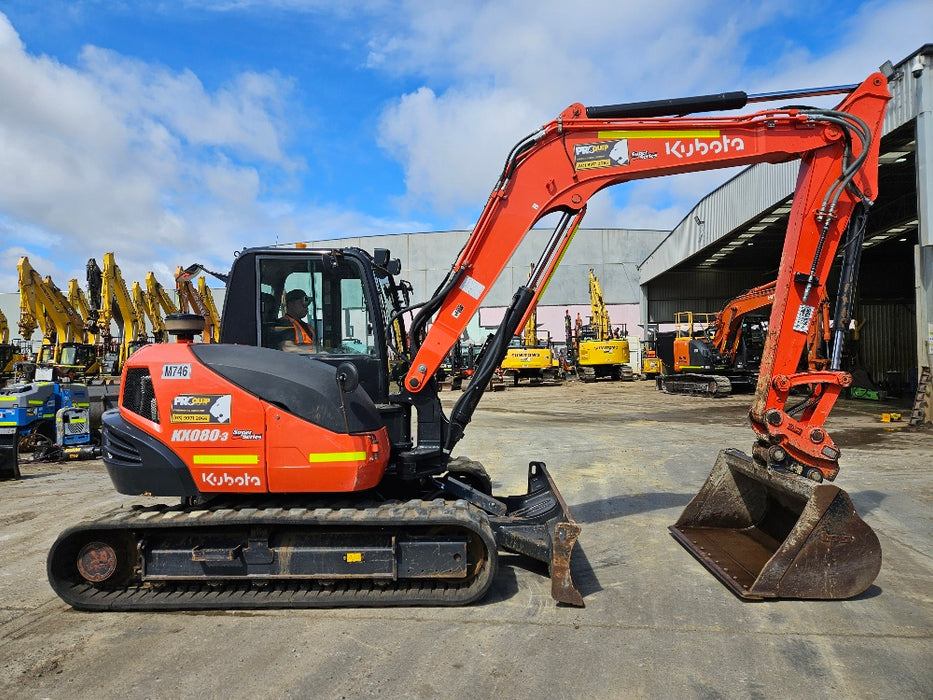 2021 KUBOTA KX080 8T EXCAVATOR (M746) WITH CIVIL SPEC, BUCKETS, 1790 HOURS