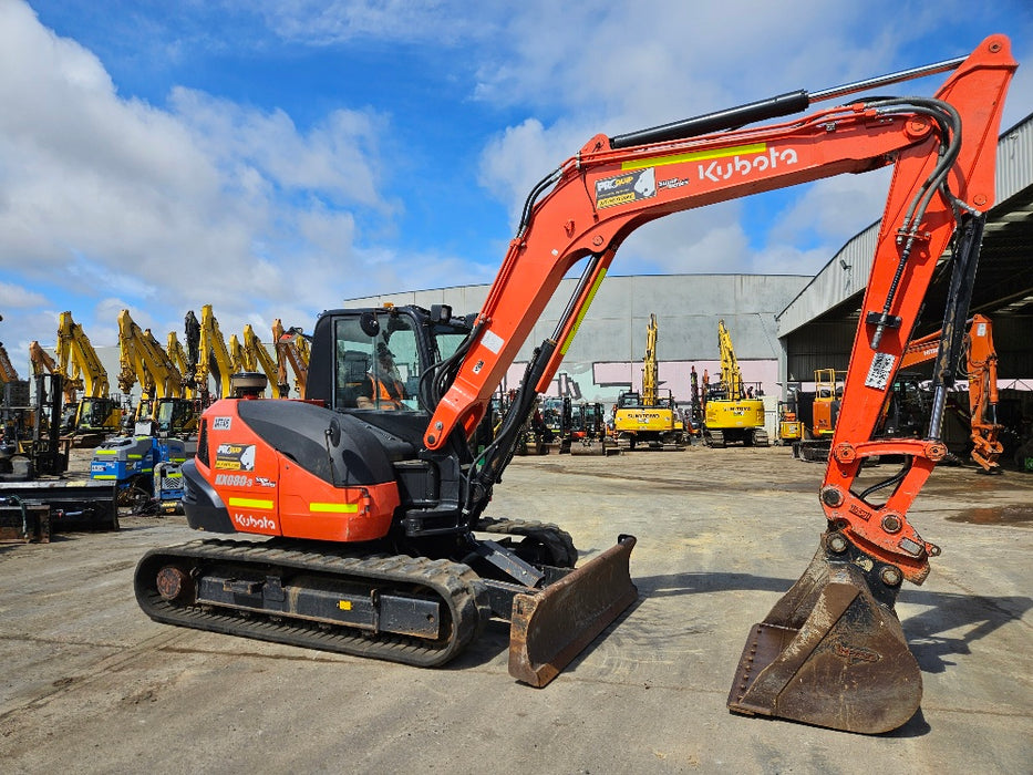 2021 KUBOTA KX080 8T EXCAVATOR (M746) WITH CIVIL SPEC, BUCKETS, 1790 HOURS