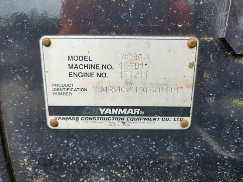2021 YANMAR VIO80-1 8T EXCAVATOR (M722) WITH TILT HITCH, BUCKETS AND 2265 HRS