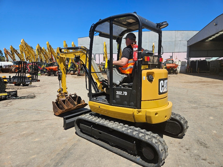 2019 CAT 302.7D 2.7T EXCAVATOR WITH HYDRAULIC HITCH, BUCKETS AND 3440 HOURS