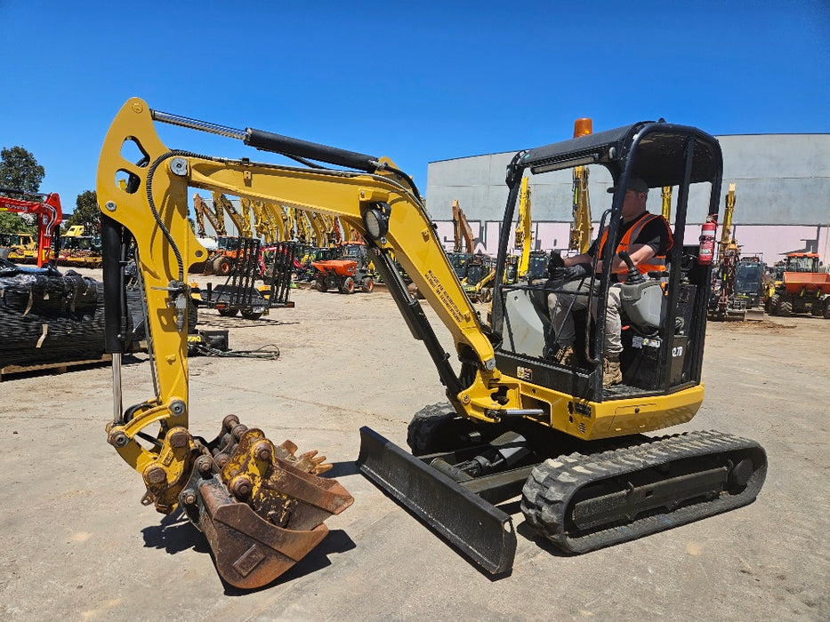 2019 CAT 302.7D 2.7T EXCAVATOR WITH HYDRAULIC HITCH, BUCKETS AND 3440 HOURS