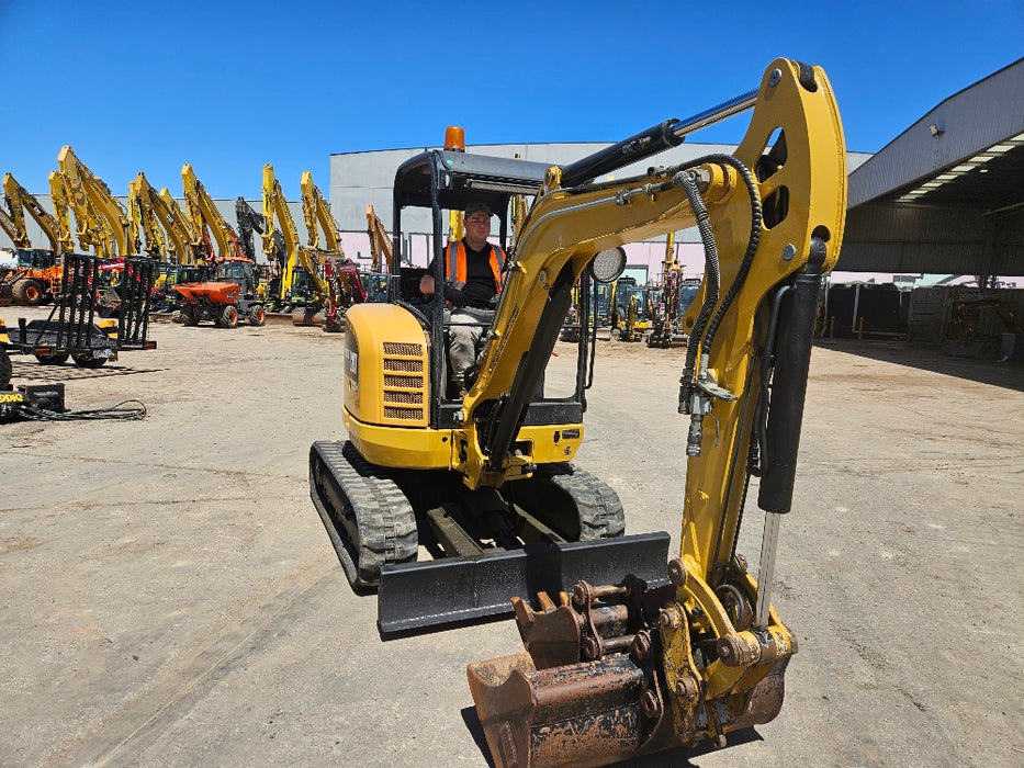 2019 CAT 302.7D 2.7T EXCAVATOR WITH HYDRAULIC HITCH, BUCKETS AND 3440 HOURS
