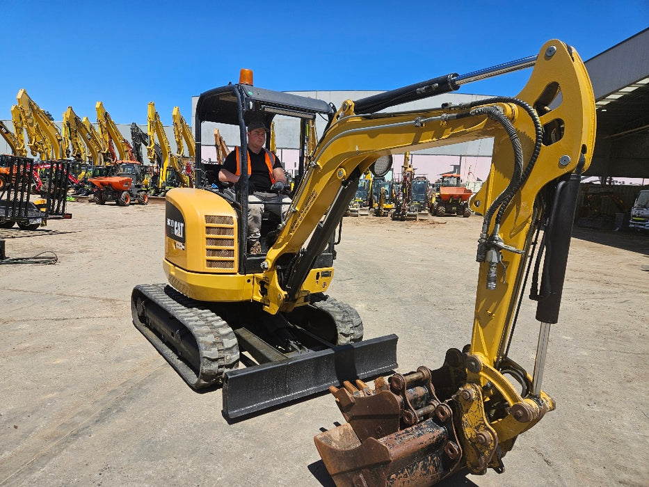 2019 CAT 302.7D 2.7T EXCAVATOR WITH HYDRAULIC HITCH, BUCKETS AND 3440 HOURS