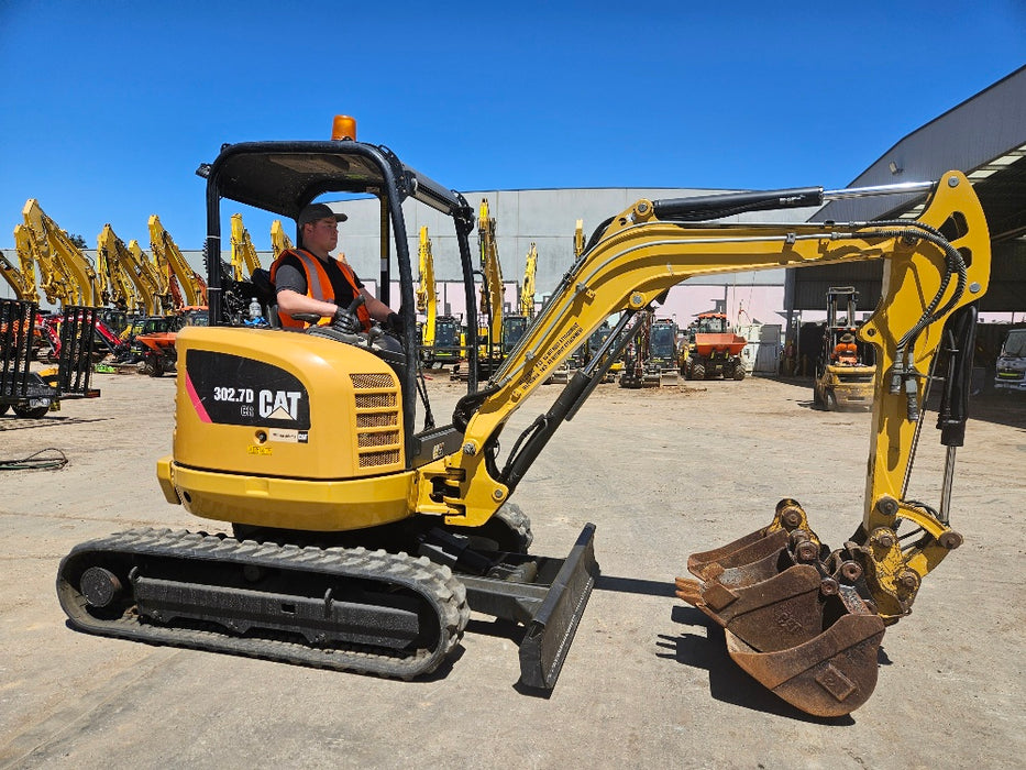 2019 CAT 302.7D 2.7T EXCAVATOR WITH HYDRAULIC HITCH, BUCKETS AND 3440 HOURS