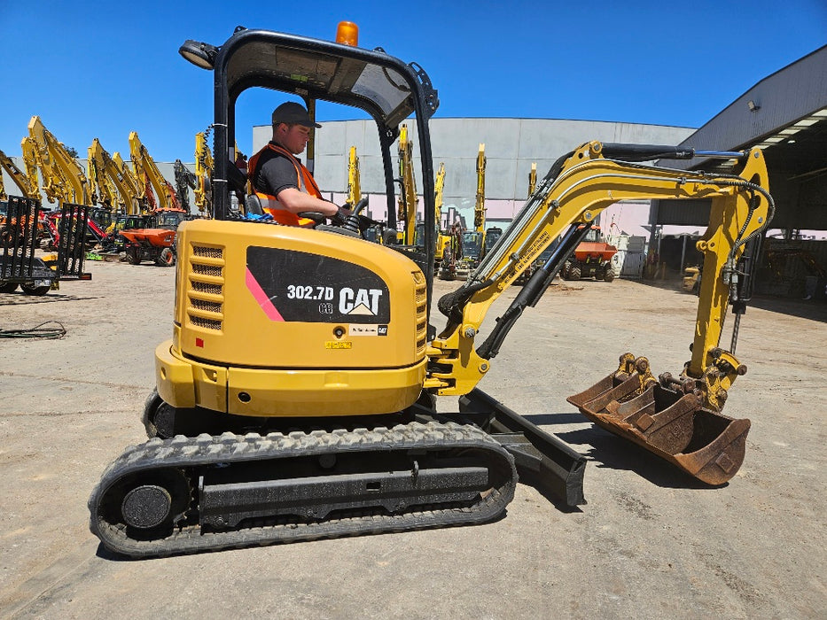 2019 CAT 302.7D 2.7T EXCAVATOR WITH HYDRAULIC HITCH, BUCKETS AND 3440 HOURS