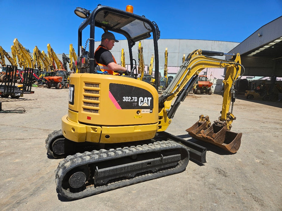 2019 CAT 302.7D 2.7T EXCAVATOR WITH HYDRAULIC HITCH, BUCKETS AND 3440 HOURS