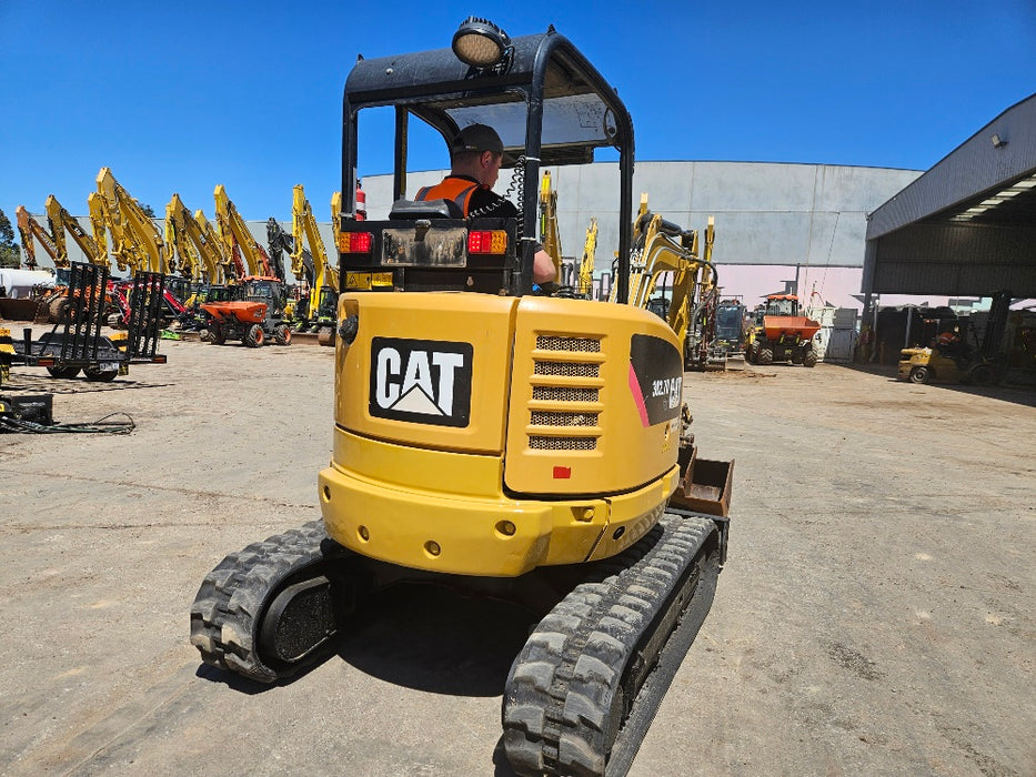 2019 CAT 302.7D 2.7T EXCAVATOR WITH HYDRAULIC HITCH, BUCKETS AND 3440 HOURS