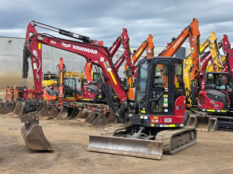 2023 YANMAR VIO55-6 EXCAVATOR (M981) W/TILT HITCH, A/C CAB, BUCKETS, 1385 HRS
