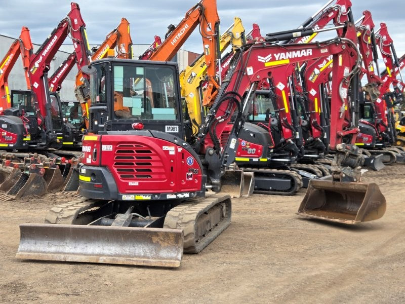 2023 YANMAR VIO55-6 EXCAVATOR (M981) W/TILT HITCH, A/C CAB, BUCKETS, 1385 HRS