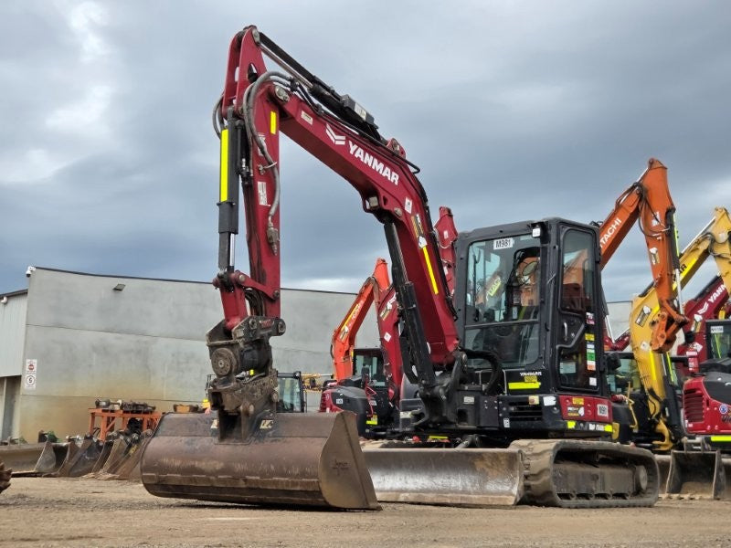 2023 YANMAR VIO55-6 EXCAVATOR (M981) W/TILT HITCH, A/C CAB, BUCKETS, 1385 HRS
