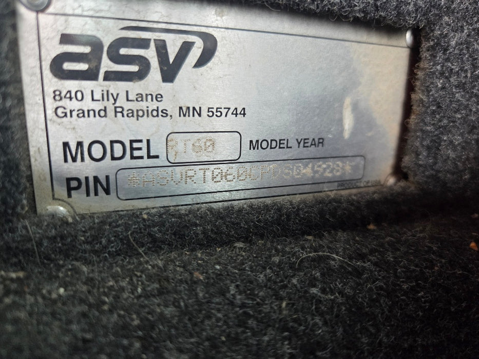 2023 ASV RT60 TRACK LOADER WITH A/C CAB AND LOW 446 HOURS