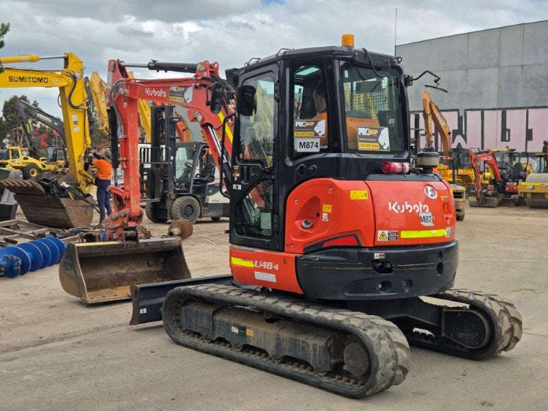 2022 KUBOTA U48-4 5T EXCAVATOR (M874) WITH A/C CAB, BUCKETS AND 880 HOURS