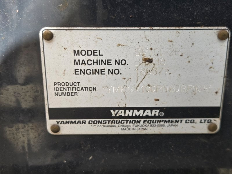 2022 YANMAR SV100-2 10T EXCAVATOR (E387) WITH LOW 1650 HOURS