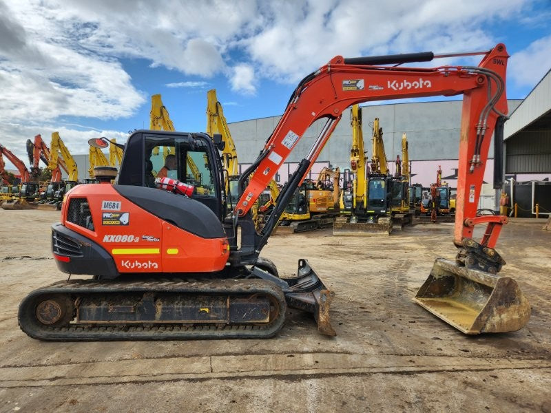 2020 KUBOTA KX080 EXCAVATOR WITH FULL CIVIL SPEC, RUBBER TRACKS AND 1450 HRS