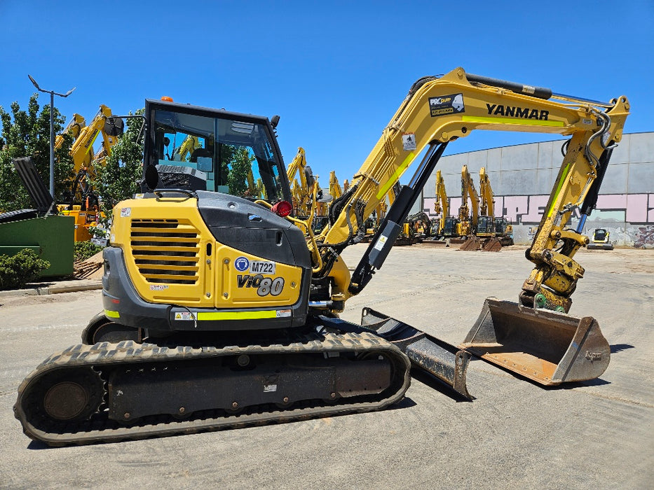 2021 YANMAR VIO80-1 8T EXCAVATOR (M722) WITH TILT HITCH, BUCKETS AND 2265 HRS