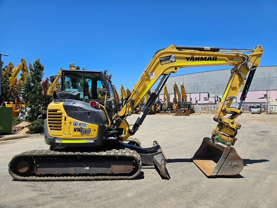 2021 YANMAR VIO80-1 8T EXCAVATOR (M722) WITH TILT HITCH, BUCKETS AND 2265 HRS