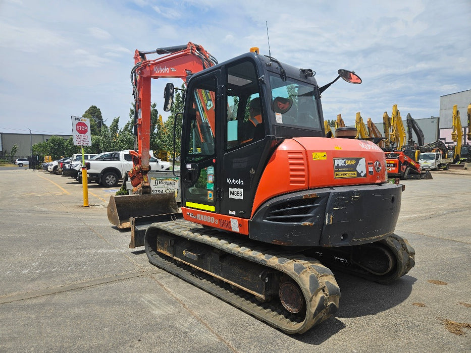 2022 KUBOTA KX080 8.4T EXCAVATOR (M886) WITH TILT HITCH, BUCKETS, 1890 HRS