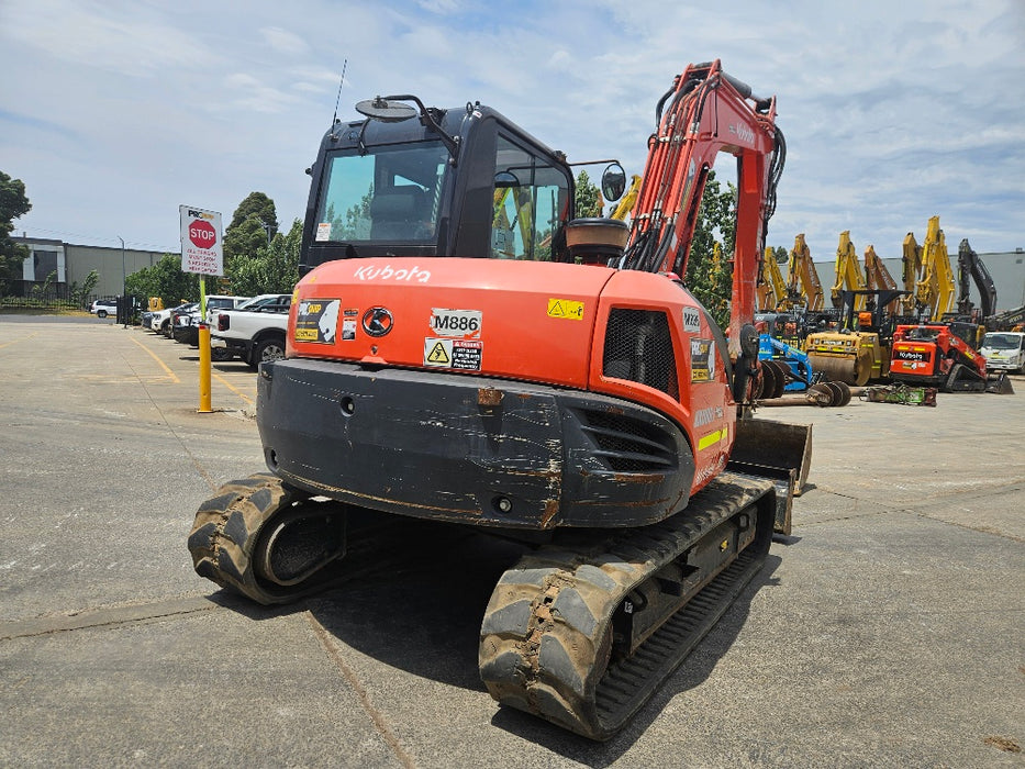 2022 KUBOTA KX080 8.4T EXCAVATOR (M886) WITH TILT HITCH, BUCKETS, 1890 HRS