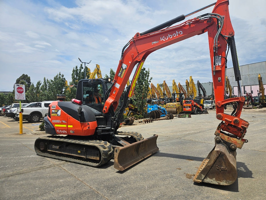 2022 KUBOTA KX080 8.4T EXCAVATOR (M886) WITH TILT HITCH, BUCKETS, 1890 HRS