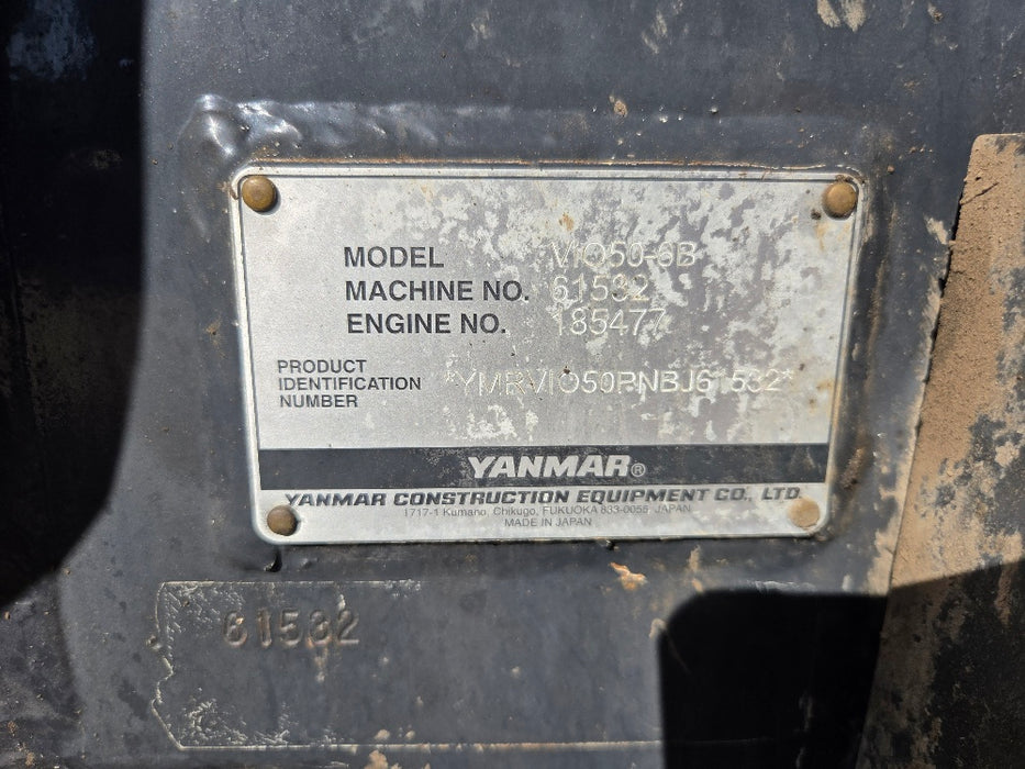 2022 YANMAR VIO50-6 5T EXCAVATOR (EX167) WITH CAB, HITCH, BUCKETS, 2015 HOURS