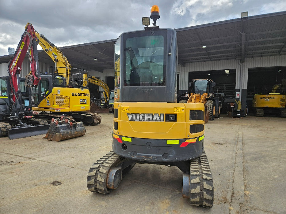 2022 YUCHAI YC35SR 3.8T EXCAVATOR WITH TILT HITCH, BUCKETS, A/C CAB, 785 HOURS