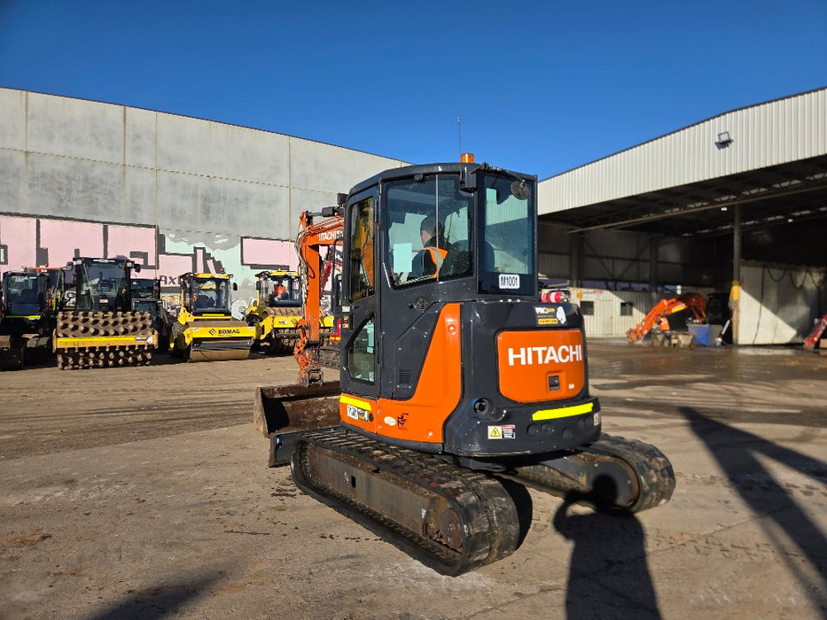 2023 HITACHI ZX55U-5 5.5T EXCAVATOR (M1001) WITH TILTING HITCH, A/C CAB, 1565HRS