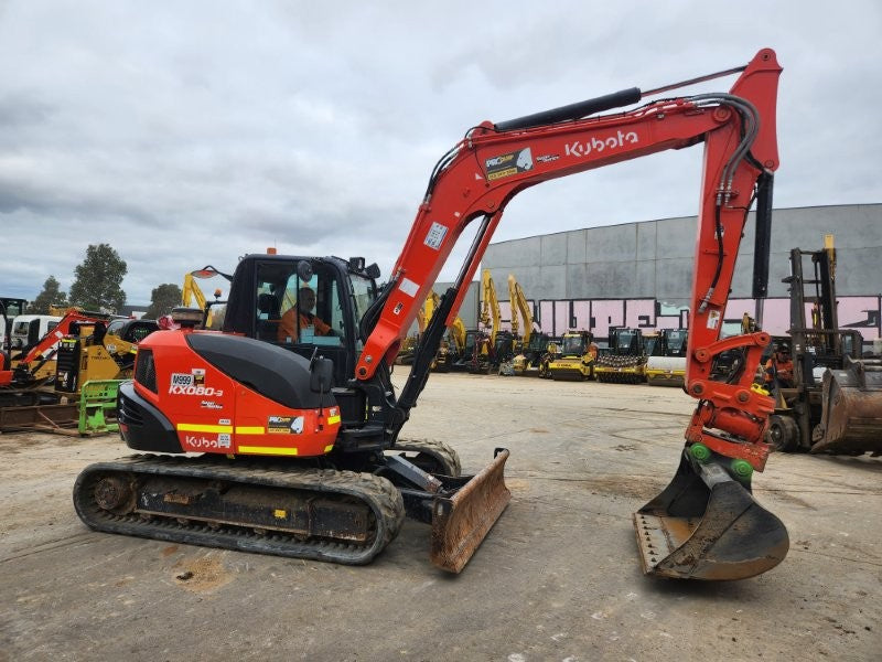 2023 KUBOTA KX080 8.4T EXCAVATOR (M999) WITH TILTING HITCH, 1200 HOURS