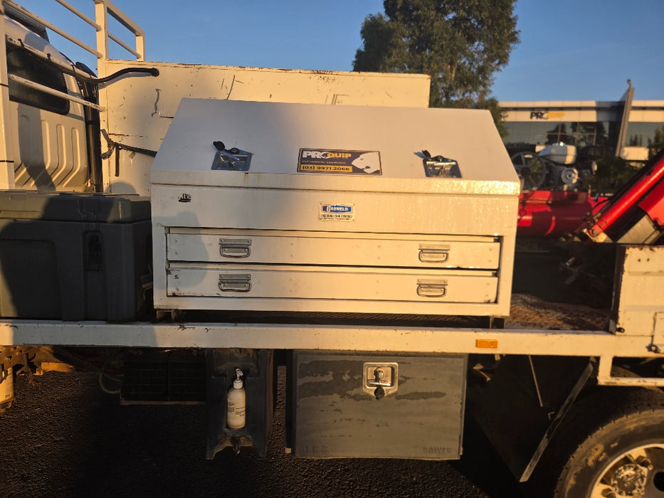 2013 ISUZU NPR 300-MEDIUM SERVICE TRUCK WITH CRANE AND COMPRESSOR