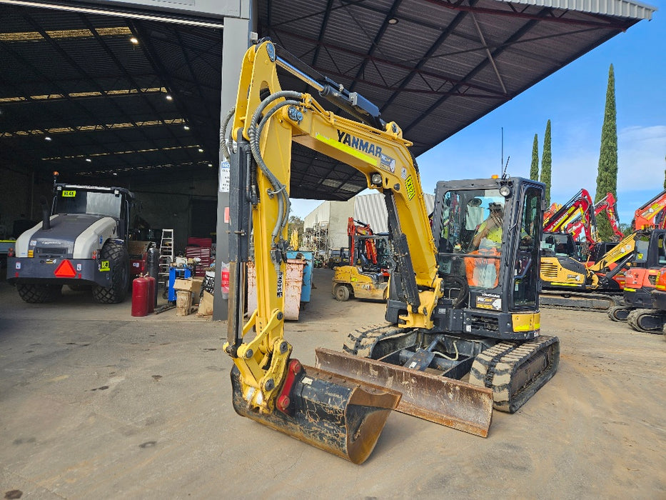 2021 YANMAR VIO55-6 5.6T EXCAVATOR (EX121) WITH CAB, HITCH, BUCKETS, 1980HRS