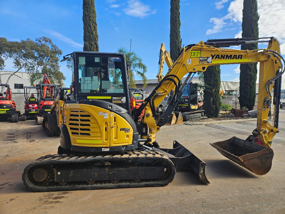 2021 YANMAR VIO55-6 5.6T EXCAVATOR (EX121) WITH CAB, HITCH, BUCKETS, 1980HRS