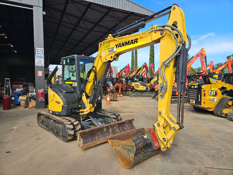 2021 YANMAR VIO55-6 5.6T EXCAVATOR (EX121) WITH CAB, HITCH, BUCKETS, 1980HRS
