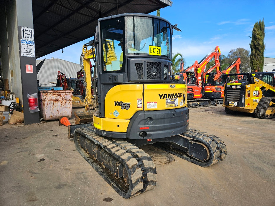 2021 YANMAR VIO55-6 5.6T EXCAVATOR (EX121) WITH CAB, HITCH, BUCKETS, 1980HRS